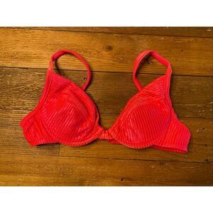 Victoria’s Secret 34A pink bikini top push-up padding gold tag label vintage